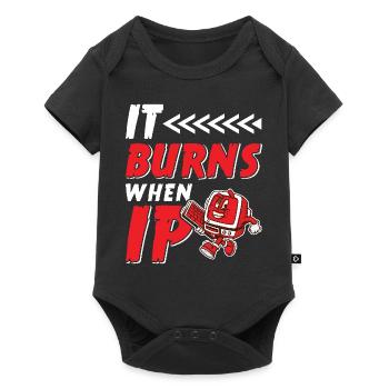 Funny saying "It Burns when I Pee"! - Baby Premium short-sleeve bodysuit - black - Front