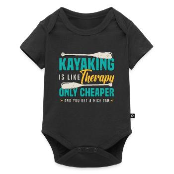 Kayak Pêche Le kayak est comme une thérapie : le canoë - Body à manches courtes Premium Bébé - noir - Devant
