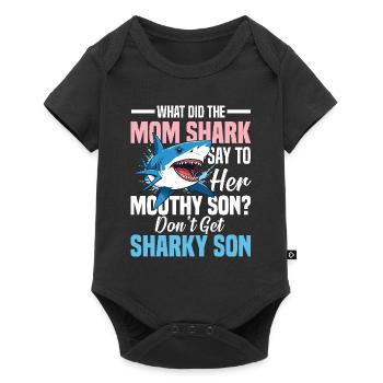 What Did The Mom Shark Say - Baby Premium Kurzarmbody - Schwarz - Vorne