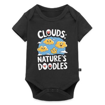 Cloudy view, Relaxing sky, Dreamy - Baby Premium short-sleeve bodysuit - black - Front