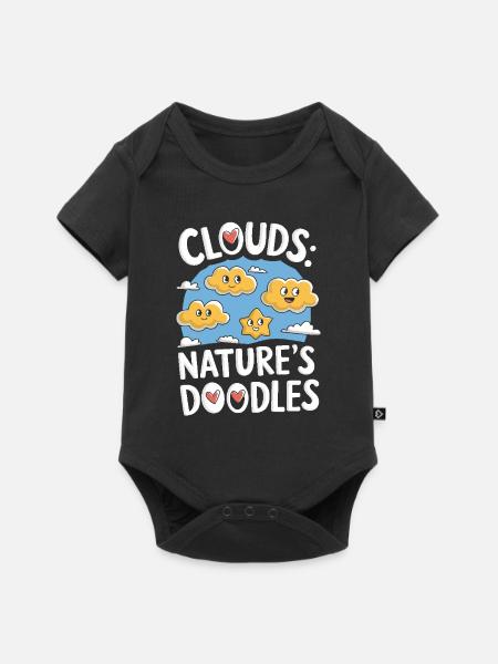 Wolkenblick, Entspannender Himmel, Verträumte - Baby Premium Kurzarmbody - Schwarz