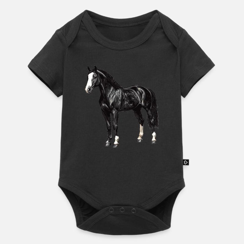 Pferde Pferd - Baby Premium Kurzarmbody - Schwarz