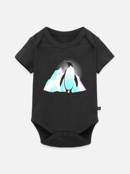 Pinguin Eisberg - Baby Premium Kurzarmbody - Schwarz