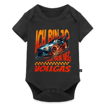 Ich Bin 10 Aus Dem Weg. Kindergeburtstag Rennwagen - Baby Premium Kurzarmbody - Schwarz - Vorne