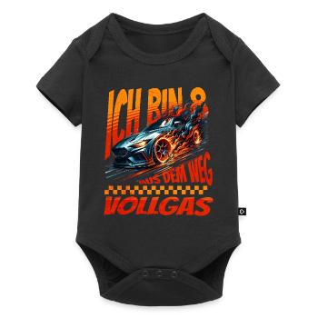 Ich Bin 8 Aus Dem Weg. Kindergeburtstag Rennwagen - Baby Premium Kurzarmbody - Schwarz - Vorne