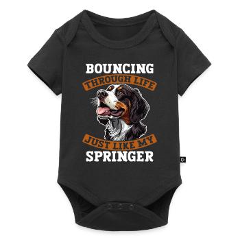 L’épagneul springer anglais rebondit dans la vie - Body à manches courtes Premium Bébé - noir - Devant