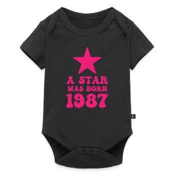 Ein Stern Wurde 1987 Geboren Geburtstag - Baby Premium Kurzarmbody - Schwarz - Vorne