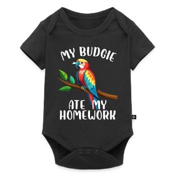 Ma perruche a mangé mes devoirs oiseau tropical perroquet animal de compagnie - Body à manches courtes Premium Bébé - noir - Devant