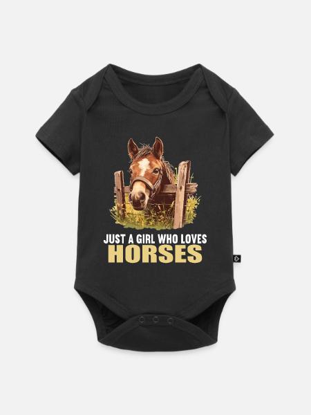 Pferde Pferd - Baby Premium Kurzarmbody - Schwarz