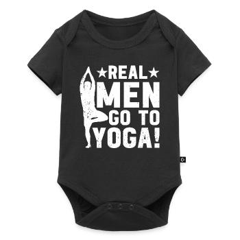Yoga Méditation - Les vrais hommes vont au yoga - Body à manches courtes Premium Bébé - noir - Devant