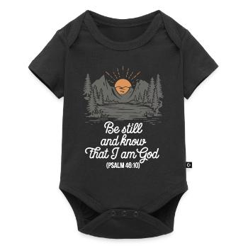 Sois tranquille et sache que je suis dieu - Body à manches courtes Premium Bébé - noir - Devant