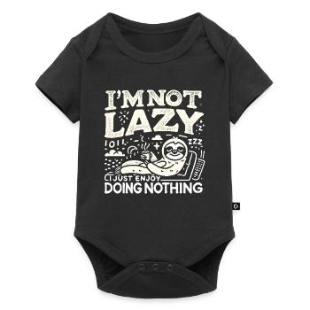 Ich bin nicht faul, ich genieße es nur, nichts zu - Baby Premium Kurzarmbody - Schwarz - Vorne
