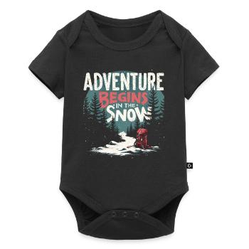 Winter Camper Snow Camping Adventure - Baby Premium short-sleeve bodysuit - black - Front