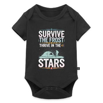 Winter Camper Snow Camping Adventure - Baby Premium short-sleeve bodysuit - black - Front