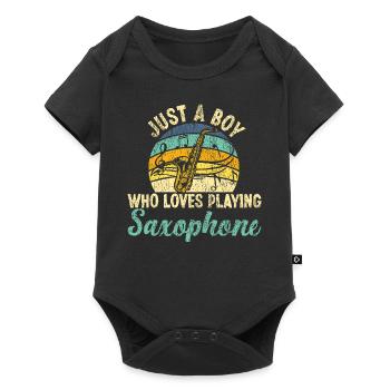 Saxophones Just A Boy Who Loves - Baby Premium short-sleeve bodysuit - black - Front