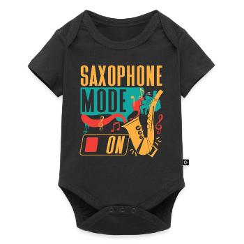 Saxophone Saxophone Mode On - Baby Premium short-sleeve bodysuit - black - Front