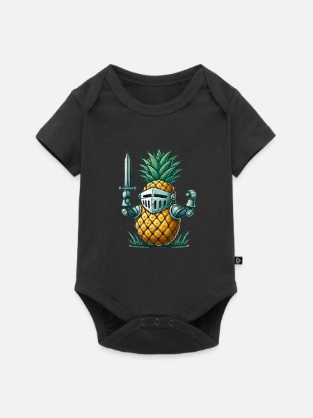 Ananas Ritter - Baby Premium Kurzarmbody - Schwarz