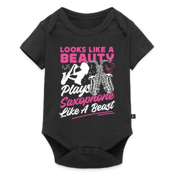 Saxophone Girl Female Looks Like A - Baby Premium short-sleeve bodysuit - black - Front