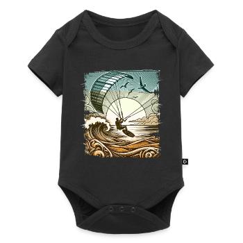 Kitesurfing Kitesurf Kitesurfer Kiteboard - Baby Premium short-sleeve bodysuit - black - Front