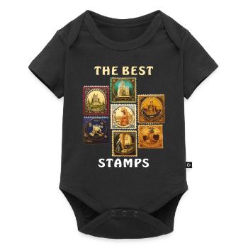 BRIEFMARKEN THE BEST STAMPS - Baby Premium short-sleeve bodysuit - black - Front