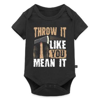 Axt Werfen Axt Werfer Axe Throwing - Baby Premium Kurzarmbody - Schwarz - Vorne