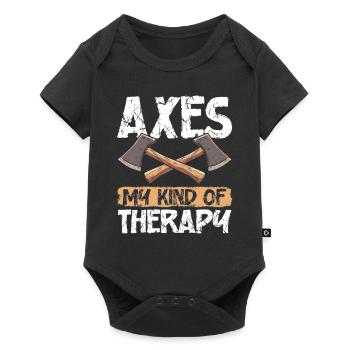 Axt Werfen Axt Werfer Axe Throwing - Baby Premium Kurzarmbody - Schwarz - Vorne