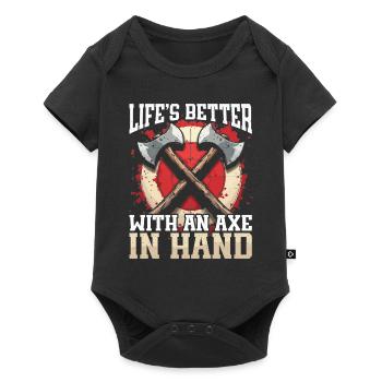 Axe Throwing Axe Thrower Axe Throwing - Baby Premium short-sleeve bodysuit - black - Front