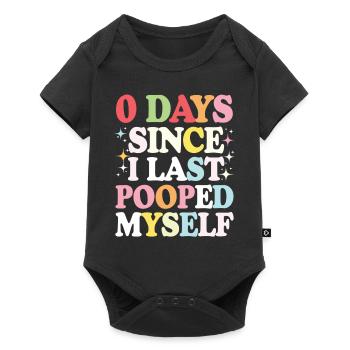 0 jours depuis que je me suis fait caca pour la dernière fois Meme - Body à manches courtes Premium Bébé - noir - Devant