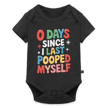 0 jours depuis que je me suis fait caca pour la dernière fois Meme - Body à manches courtes Premium Bébé - noir - Devant