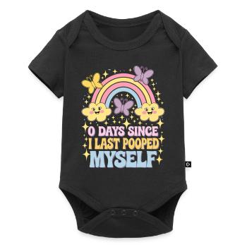 0 jours depuis que je me suis fait caca pour la dernière fois Meme - Body à manches courtes Premium Bébé - noir - Devant