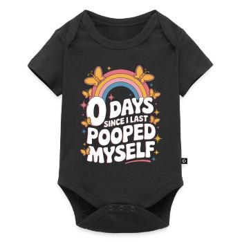 0 jours depuis que je me suis fait caca pour la dernière fois Meme - Body à manches courtes Premium Bébé - noir - Devant