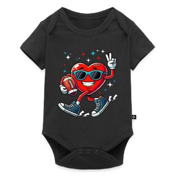 Valentine's Day Football Chucks Heart America Funny - Baby Premium short-sleeve bodysuit - black - Front