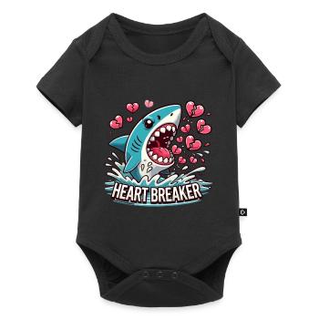 Saint-Valentin Shark Diver Coeur En Amour Vacances en Mer - Body à manches courtes Premium Bébé - noir - Devant