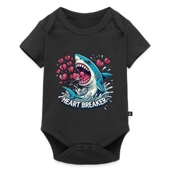 Saint-Valentin Requin Plongeur Vacances Coeur Drôle Mer - Body à manches courtes Premium Bébé - noir - Devant