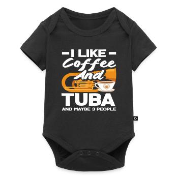 Tuba Player Café Et Tuba Fan - Body à manches courtes Premium Bébé - noir - Devant