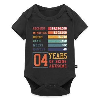 4 ans ! Cadeau d’anniversaire pour 4 ans - Body à manches courtes Premium Bébé - noir - Devant