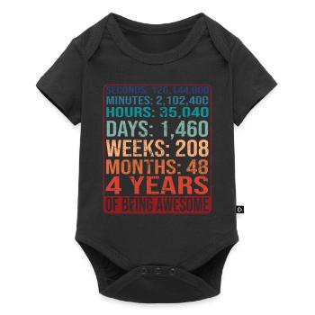 4 ans ! Cadeau d’anniversaire pour 4 ans - Body à manches courtes Premium Bébé - noir - Devant