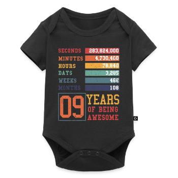 9 ans ! Cadeau d’anniversaire pour 9 ans - Body à manches courtes Premium Bébé - noir - Devant