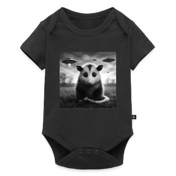 Opossum Funny Graphic Selfie avec des OVNI Étrange Alien - Body à manches courtes Premium Bébé - noir - Devant