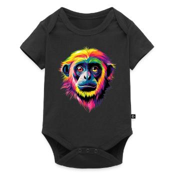 Gibbon Monkey Whitehand Gibbon Monkey Cute Lar Gibbons - Baby Premium short-sleeve bodysuit - black - Front