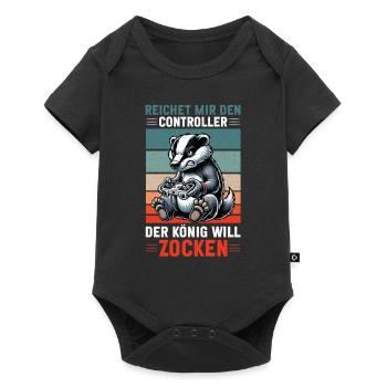 Il me tend la manette que le roi veut jouer - Body à manches courtes Premium Bébé - noir - Devant