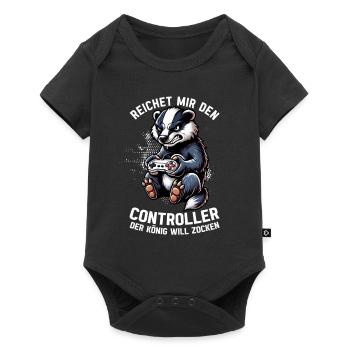 Il me tend la manette que le roi veut jouer - Body à manches courtes Premium Bébé - noir - Devant