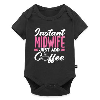 Instant Midwife Easy to Add Coffee - Baby Premium short-sleeve bodysuit - black - Front