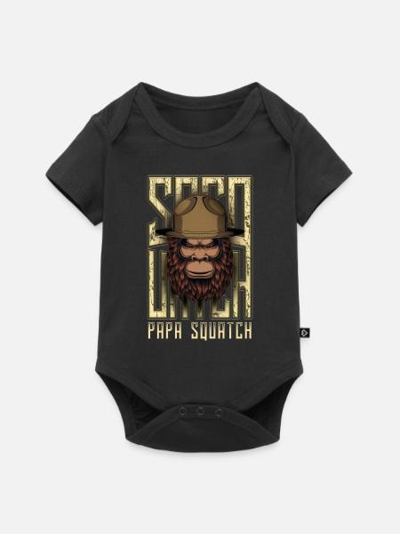 Papa Squatch Bigfoot Sasquatch - Baby Premium Kurzarmbody - Schwarz