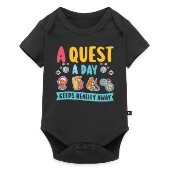 Gamer A Quest A Day Spielen - Baby Premium Kurzarmbody - Schwarz - Vorne