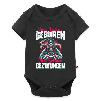 Né pour jouer, forcé d'aller à l'école, Grim Reaper - Body à manches courtes Premium Bébé - noir - Devant