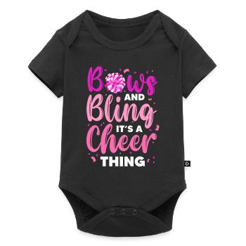Arcs et bling C’est un truc de cheerleading - Body à manches courtes Premium Bébé - noir - Devant