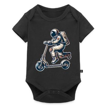 E-Scooter E-Roller Tretroller Astronaut - Baby Premium Kurzarmbody - Schwarz - Vorne
