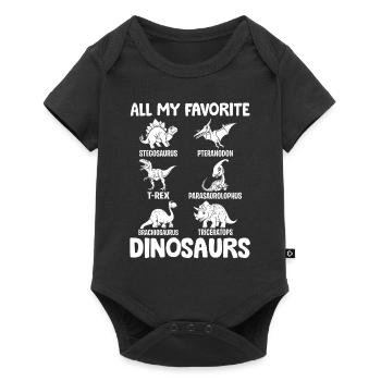 Tous mes dinosaures préférés - Dinosaur Lover Dino - Body à manches courtes Premium Bébé - noir - Devant