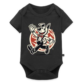 Cheerful Retro Dog – Vintage Cartoon Style - Baby Premium short-sleeve bodysuit - black - Front
